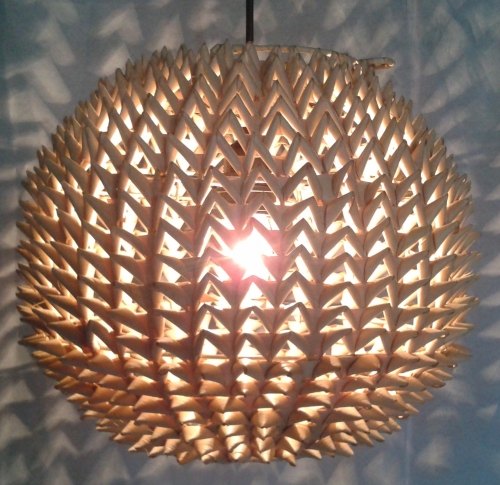 Ceiling lamp/ceiling light, handmade in Bali from natural material, rice straw - model Dolorosa - 40x40x40 cm Ø40 cm