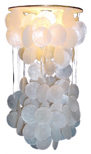 Ceiling lamp/ceiling light, shell light fixture made of hundreds of Capiz, mother of pearl platelets - model Shells 55 cm
