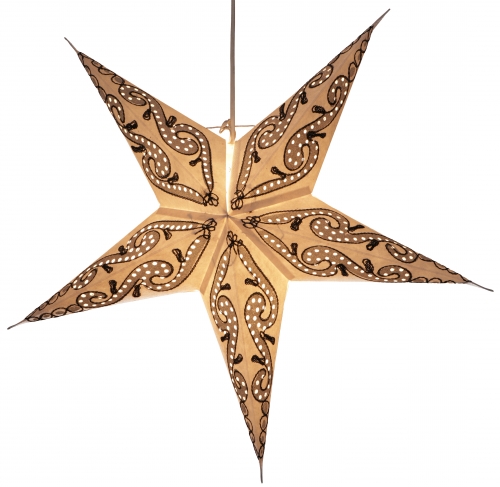 Foldable advent illuminated paper star, poinsettia 60 cm - Artemis beige
