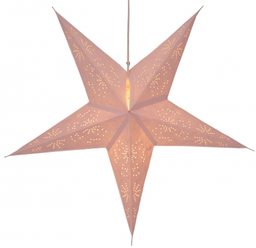 Foldable Advent illuminated paper star, Christmas star 60 cm - Perseus natural white
