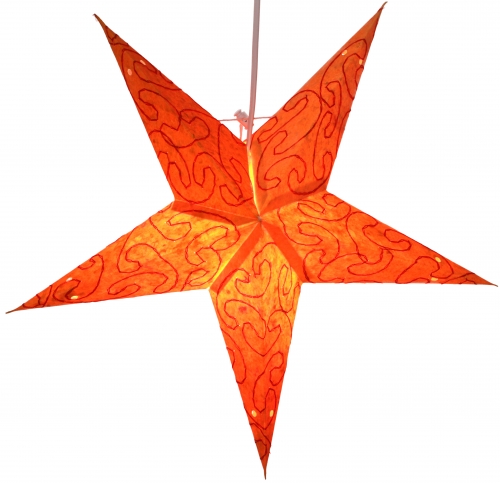 Foldable advent illuminated paper star, poinsettia 40 cm - Mercury small orange