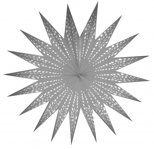 Foldable advent illuminated paper star, poinsettia 40 cm - Aristea white