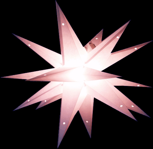 Foldable Advent Luminous Paper Star, 3D Christmas Star - Multipointer white - 60x60x60 cm Ø60 cm