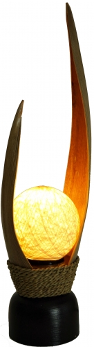 Palm leaf table lamp/table lamp, handmade in Bali from natural material, palm wood - model Palmera 12 coffee - 52x15x15 cm 