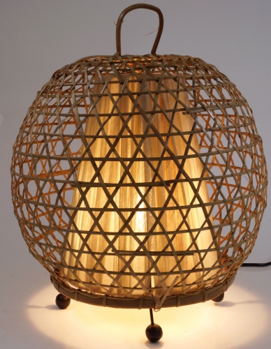 Table lamp/table lamp, handmade in Bali from natural material - model Miguel - 38x32x32 cm 