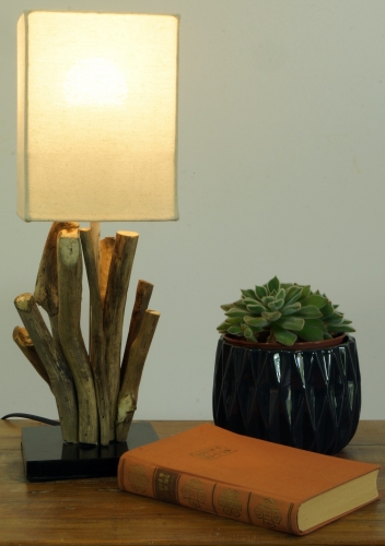 Table lamp/table lamp Vigo,driftwood, cotton, handmade in Bali from natural material - model Vigo - 43x15x15 cm 