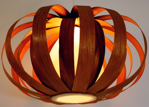 Ceiling lamp/ceiling light, handmade in Bali from natural material, wood - model Scandia - 34x50x50 cm Ø50 cm