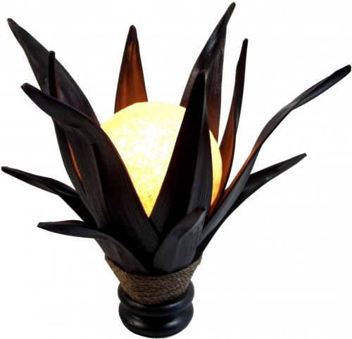 Palm leaf lotus table lamp/table lamp, handmade in Bali from natural material, palm wood - model Palmera 9 - 40x40x40 cm 