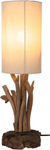 Table lamp/table lamp, handmade in Bali unique piece of natural material, driftwood, cotton - model Libra - 53x15x15 cm 