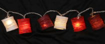 LED light chain, small round lanterns, lanterns - red/white