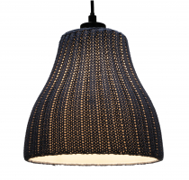 Modern knitted cotton ceiling lamp model Nagano - dove blue