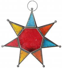 Oriental glass star in Moroccan design, glass lantern, wind light..