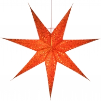 Foldable advent illuminated paper star, poinsettia 60 cm - Zaratu..