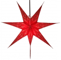 Foldable advent illuminated paper star, poinsettia 60 cm - Delfi