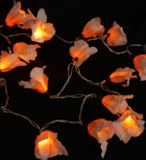 Lotus Blossom LED light chain 20 pcs. - Blossom orange