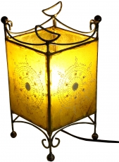 Henna lamp - leather table lamp/table lamp Madras - yellow