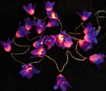 Lotus Blossom LED light chain 20 pcs. - Blossom purple