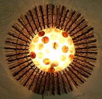 Wall lamp/wall sconce, handmade in Bali from natural material, ca..