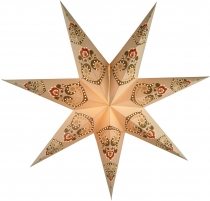 Foldable advent illuminated paper star, poinsettia 60 cm - Minea
