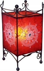 Henna lamp - leather table lamp/table lamp Madras - red