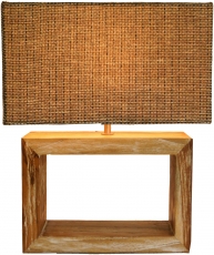 Table lamp/table lamp, handmade, recycled wood base, wicker lamps..