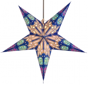 Foldable Advent illuminated paper star, poinsettia 60 cm - Baldur