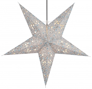 Foldable advent illuminated paper star, poinsettia 60 cm - Miraflor