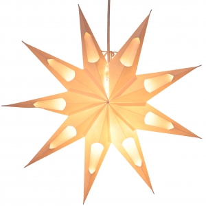 Foldable advent illuminated paper star, poinsettia 40 cm - Aquarius white