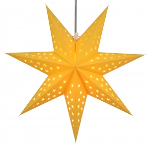 Foldable advent illuminated paper star, poinsettia 60 cm - Austrinus yellow