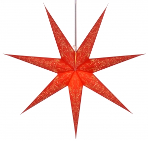 Foldable advent illuminated paper star, Christmas star 80 cm - Raja red