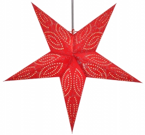 Foldable advent illuminated paper star, poinsettia 60 cm - Demian red
