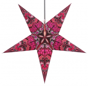 Foldable advent illuminated paper star, poinsettia 60 cm - Nestor light pink/purple