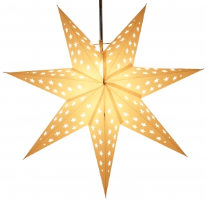 Foldable advent illuminated paper star, poinsettia 60 cm - Austrinus white