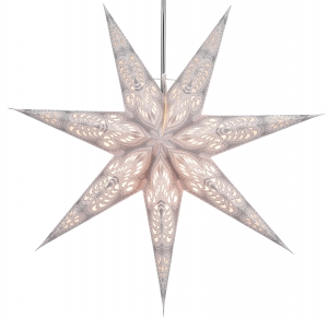 Foldable advent illuminated paper star, Christmas star 60 cm - Menorah 7 nature
