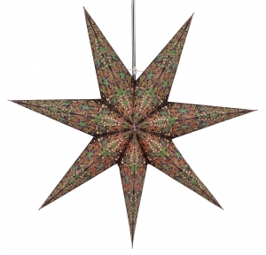 Foldable advent illuminated paper star, poinsettia 60 cm - Efendis black