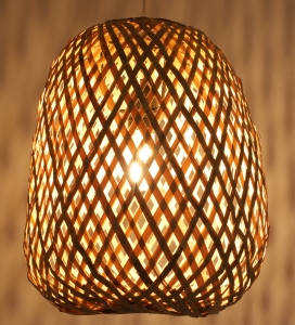 Ceiling lamp/ceiling light, handmade in Bali from natural material, rattan - model Sonora 2 - 39x32x32 cm Ø32 cm