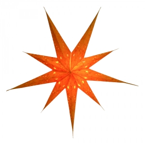 Foldable advent illuminated paper star, poinsettia 80 cm - Lyra orange