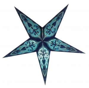 Foldable advent illuminated paper star, Christmas star 40 cm - Ganesha small blue
