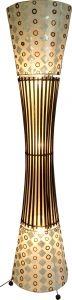 Floor lamp/floor lamp, handmade in Bali from natural material, bamboo, capiz/mother of pearl - model Mombasa - 140x30x30 cm 