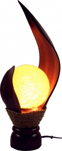 Palm leaf table lamp/table lamp, handmade in Bali from natural material, palm wood - model Livia2 - 35x18x18 cm 