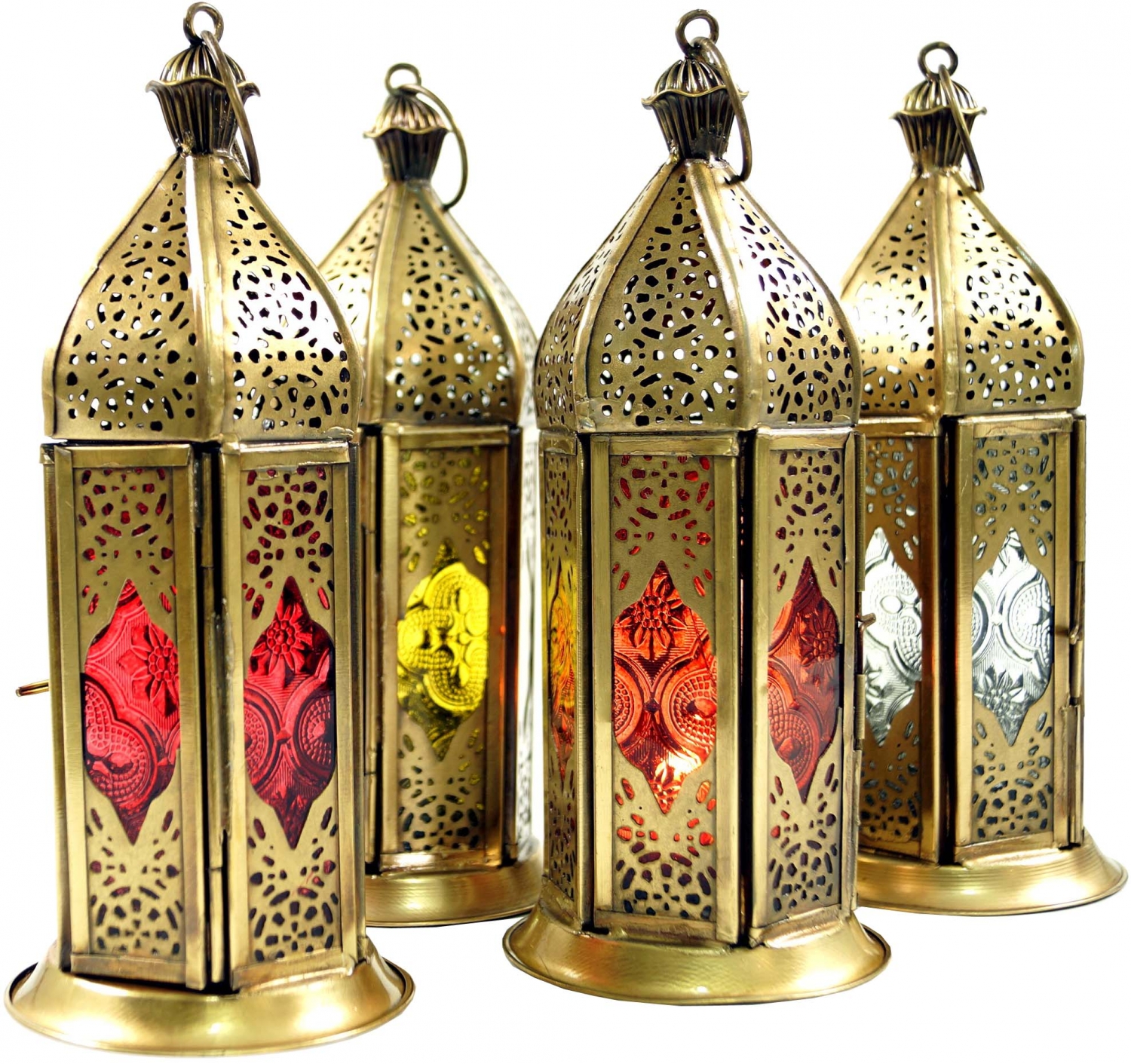 Oriental Moroccan Lantern Wind Light Garden Glass Vintage Table Lantern 