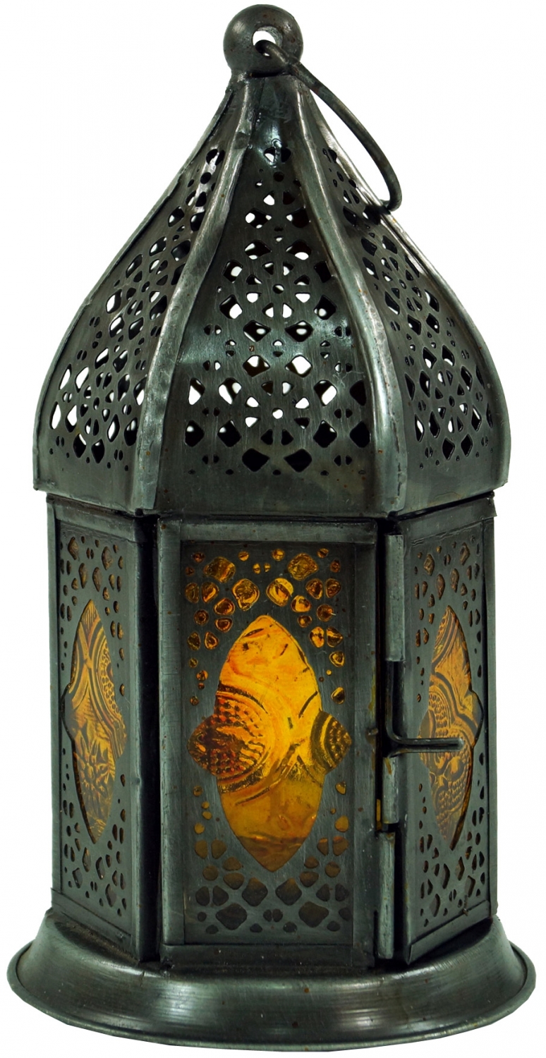 Windlicht Orientalische Metall/Glas Laterne in marrokanischem Design 